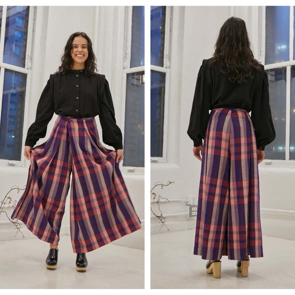 Rujuta Sheth Frida Pants in Aurora Chex size medium NWT new